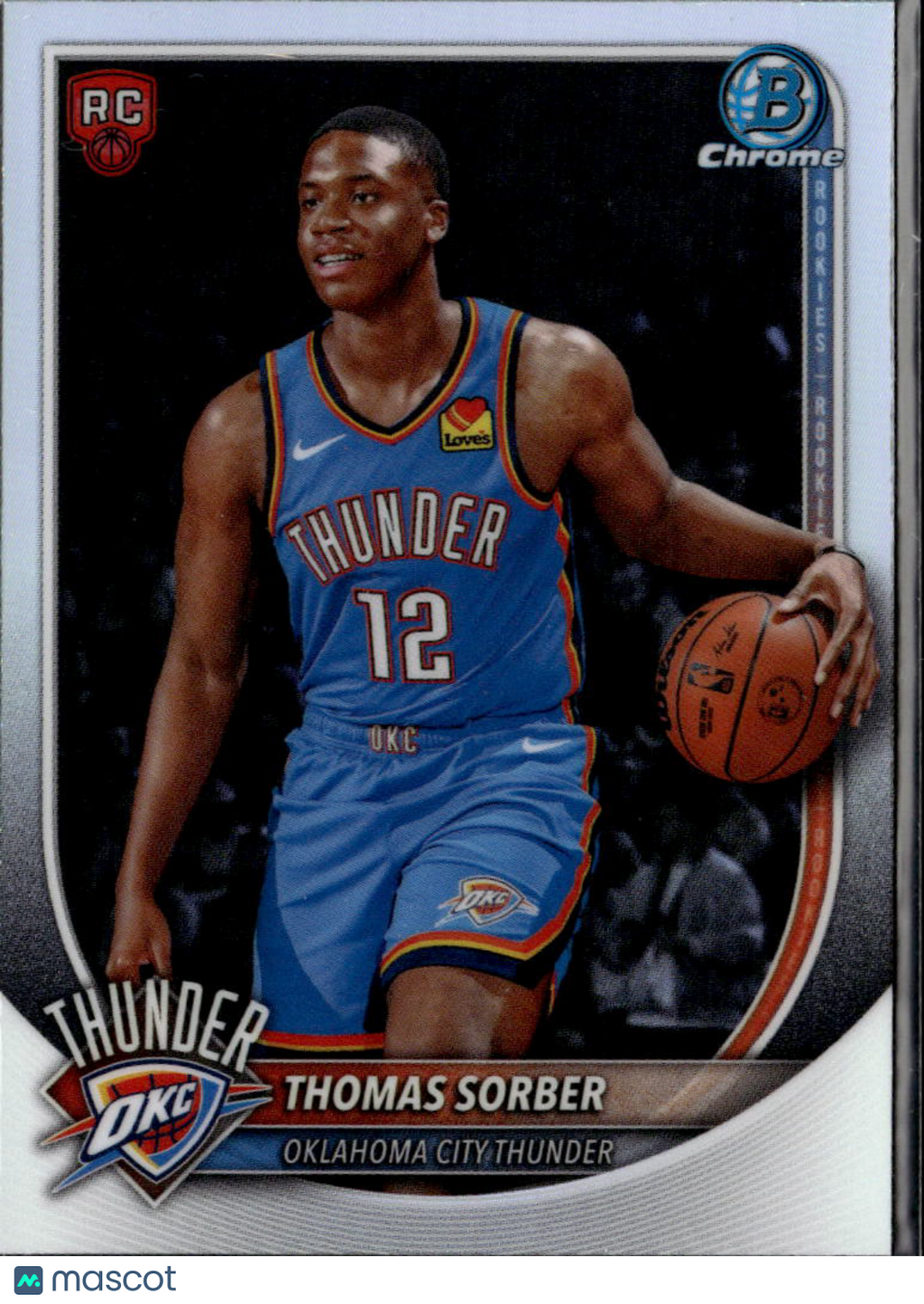 Thomas Sorber 2025 Bowman Chrome RC RED Rookie Oklahoma City Thunder