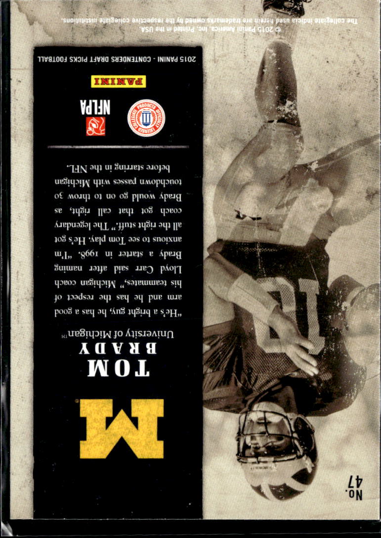 Tom Brady 2015 Contenders Draft Picks Old School Colors Michigan Wolverines
