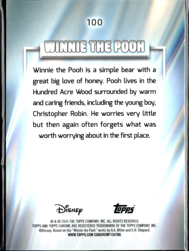 Winnie The Pooh 2026 Topps Chrome Disney 100 #100
