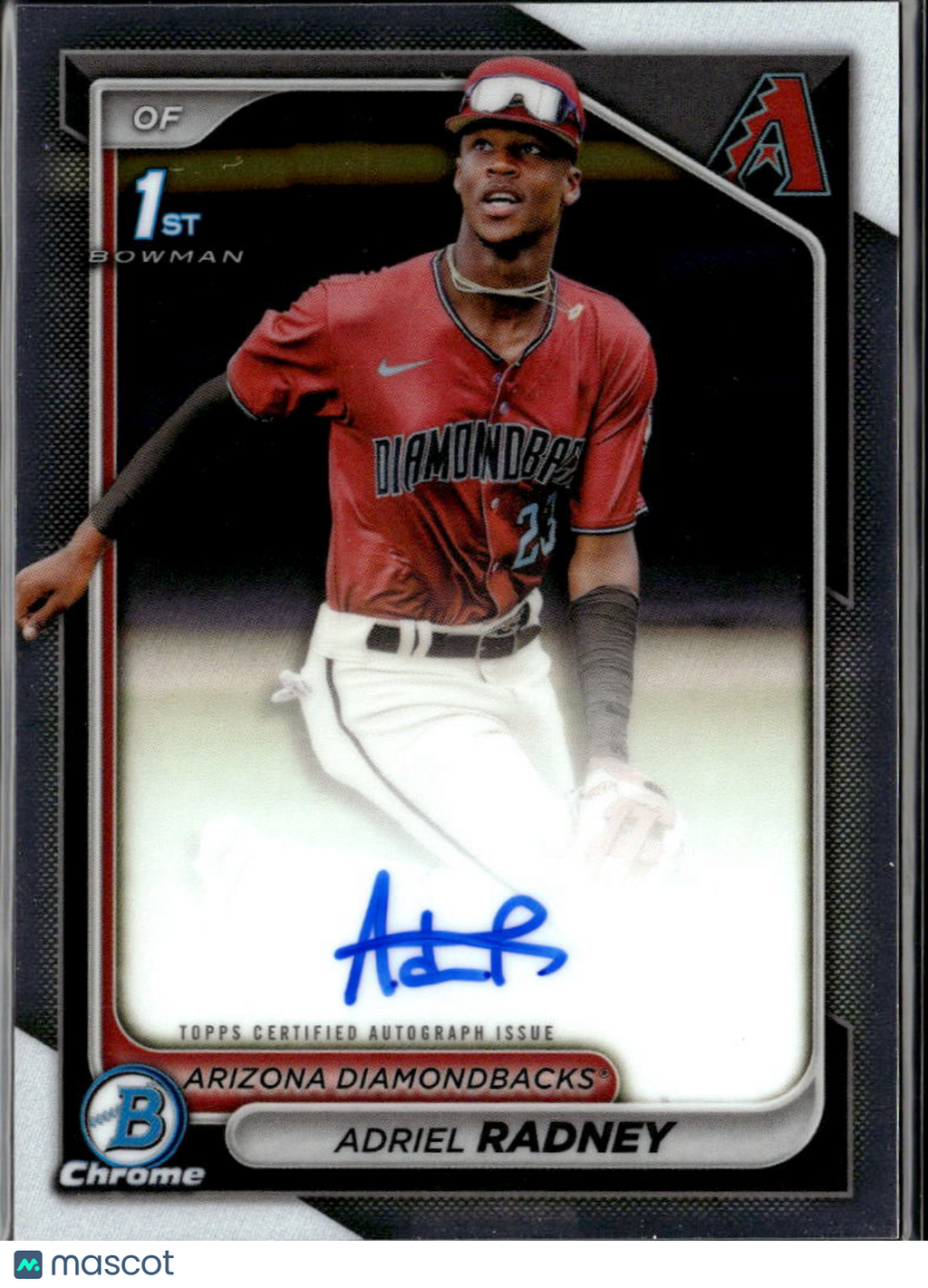 Adriel Radney 2024 Bowman Chrome 1st Auto Autograph Arizona Diamondbacks