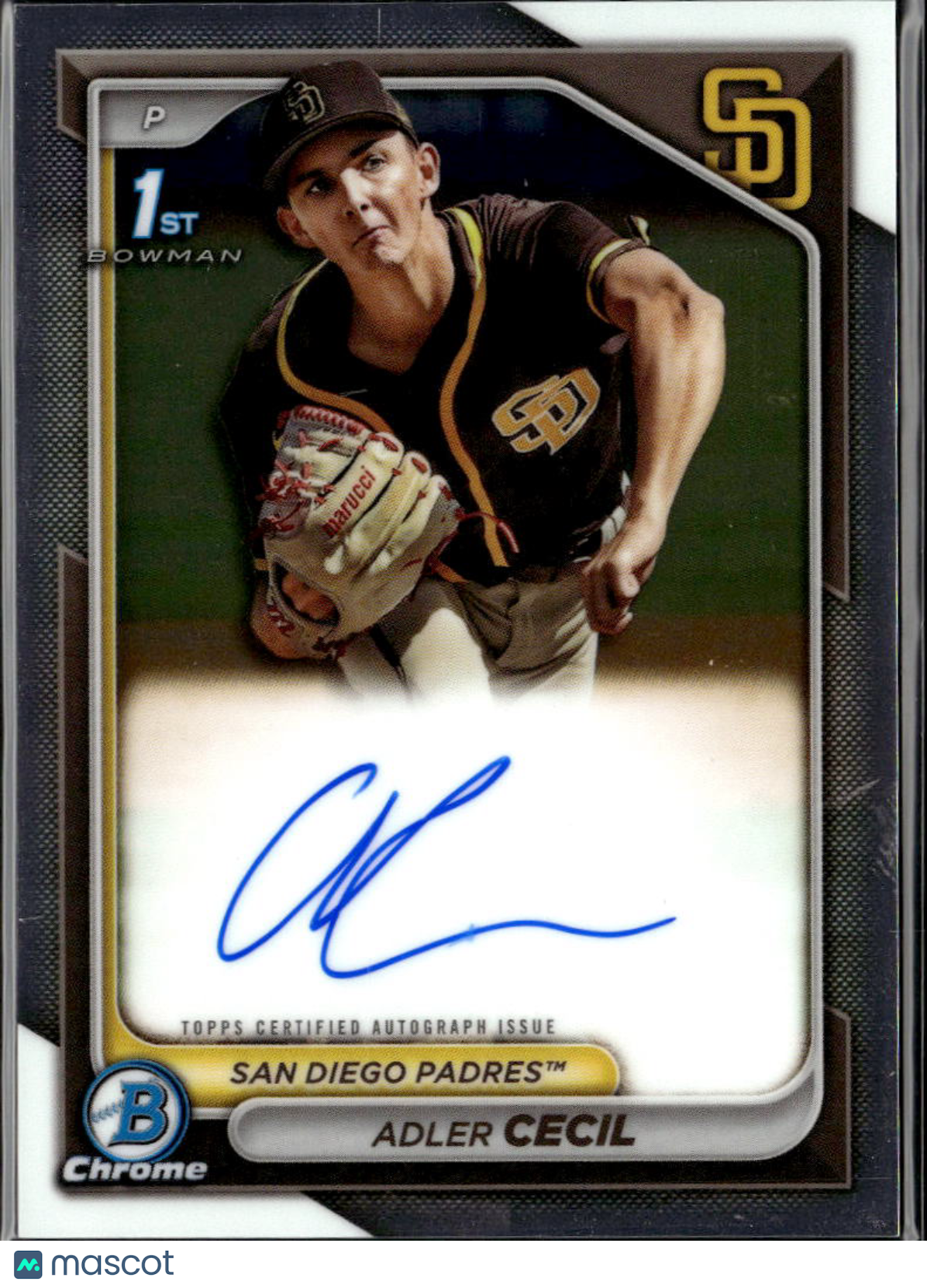 Adler Cecil 2024 Bowman Chrome 1st Auto Autograph San Diego Padres
