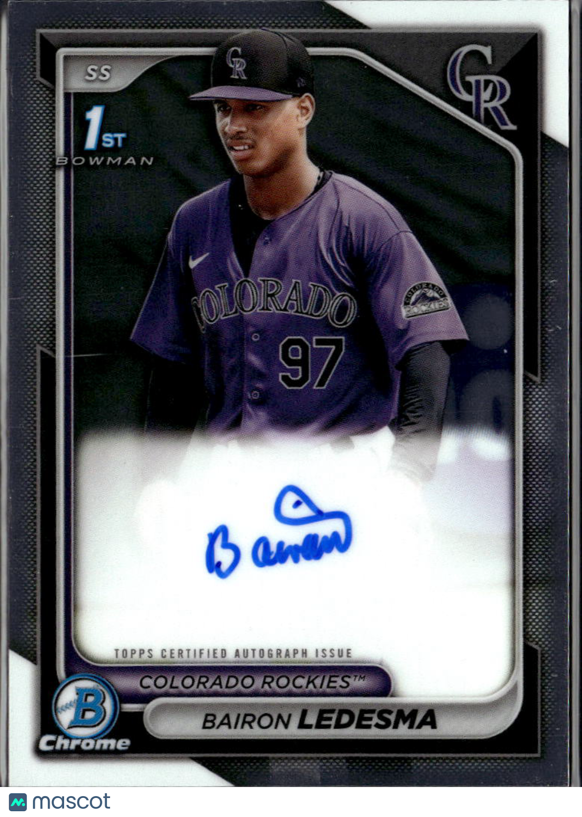 Bairon Ledesma 2024 Bowman Chrome 1st Auto Autograph Colorado Rockies