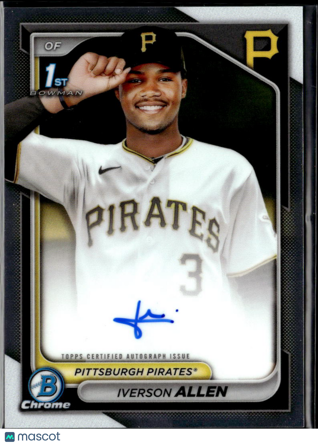 Iverson Allen 2024 Bowman Chrome 1st Auto Autograph Pittsburgh Pirates