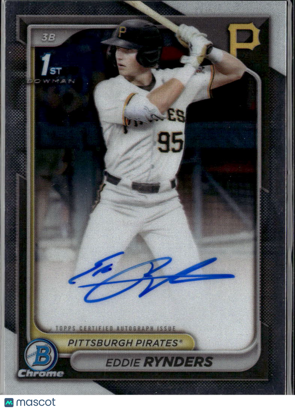 Eddie Rynders 2024 Bowman Chrome 1st Auto Autograph Pittsburgh Pirates