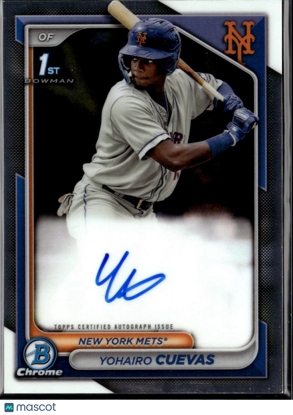 Yohairo Cuevas 2024 Bowman Chrome 1st Auto Autograph New York Mets