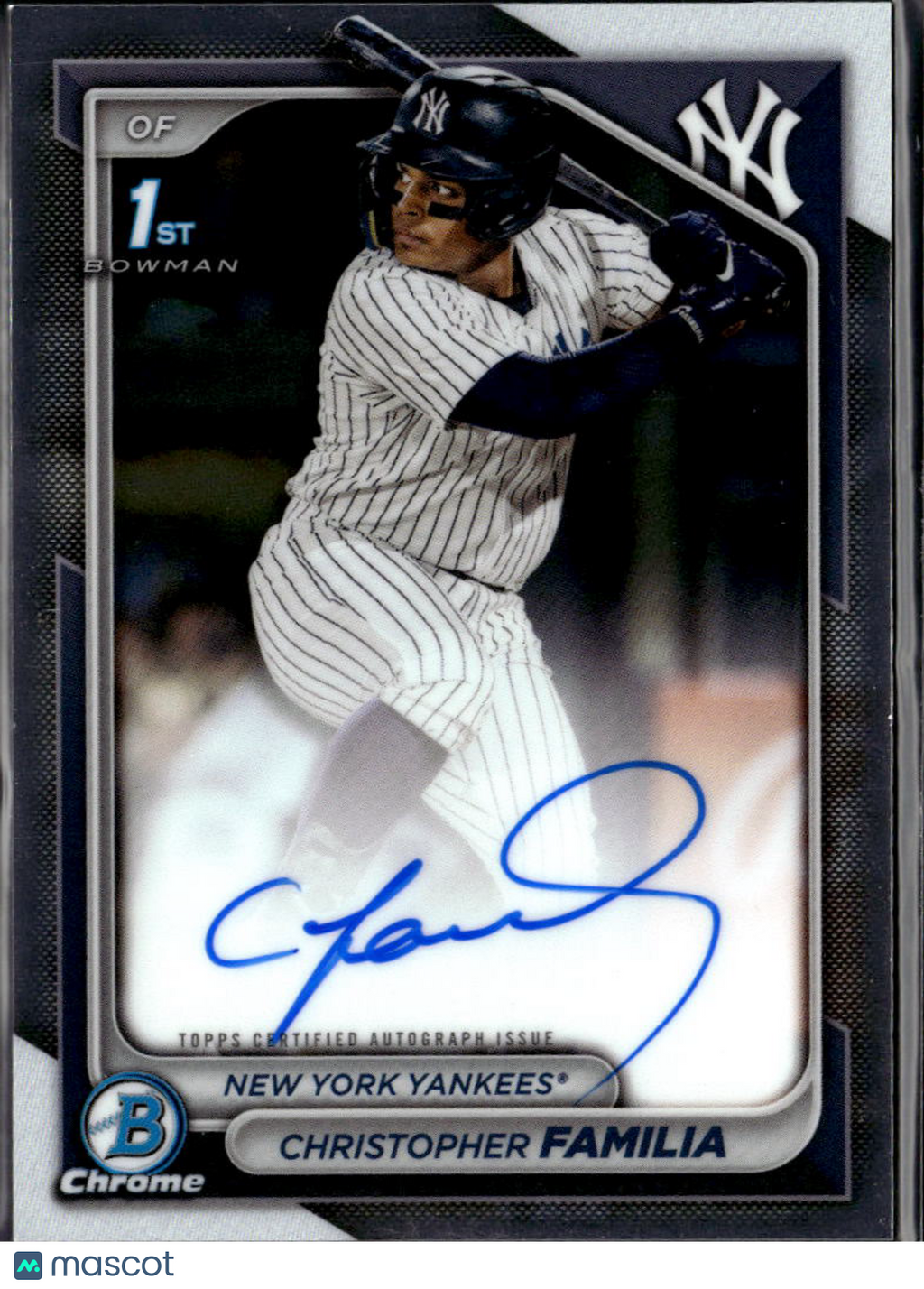 Christopher Familia 2024 Bowman Chrome 1st Auto Autograph New York Yankees