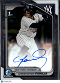 Christopher Familia 2024 Bowman Chrome 1st Auto Autograph New York Yankees