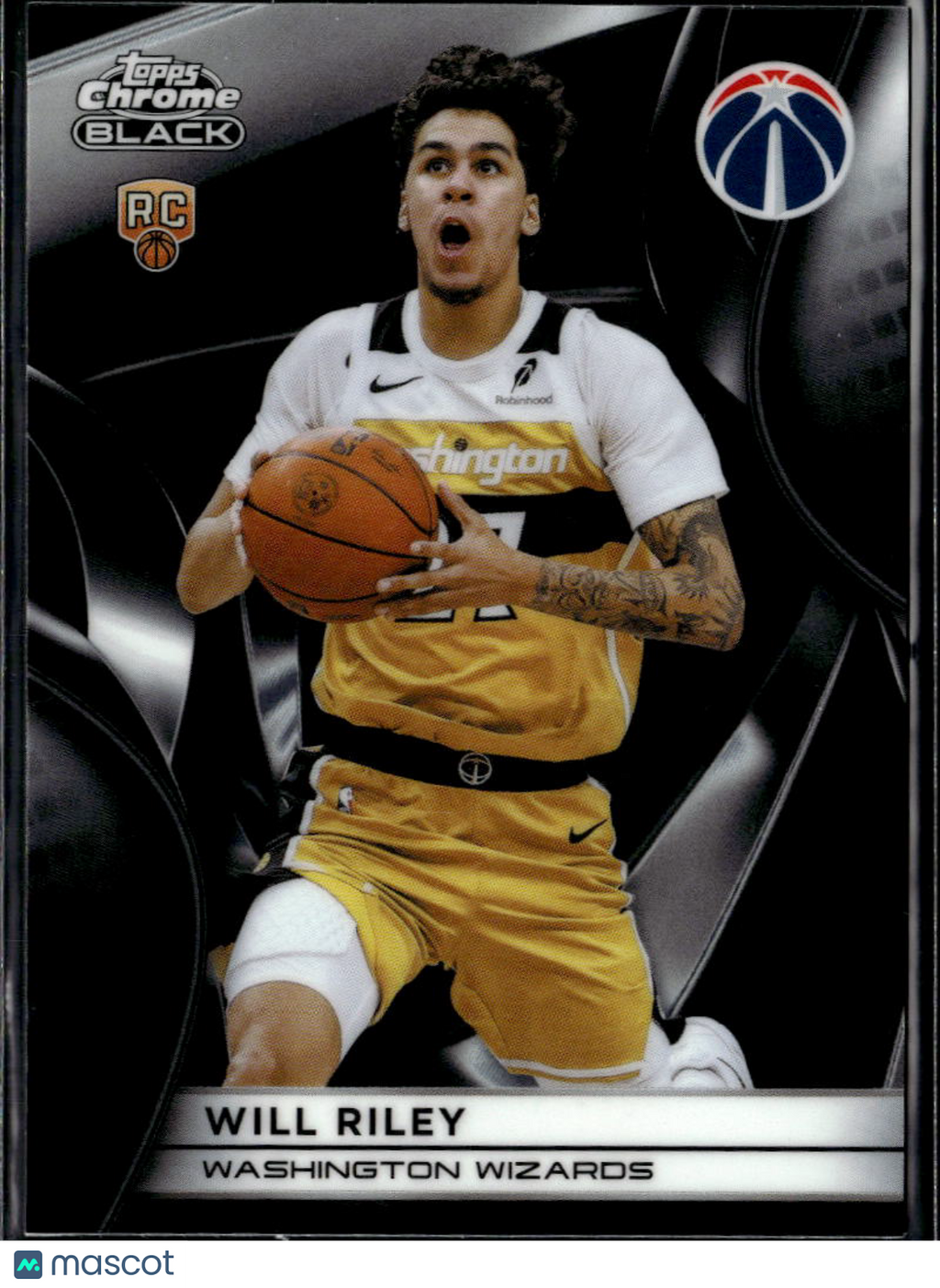 Will Riley 2026 Topps Chrome Black Rookie RC Washington Wizards