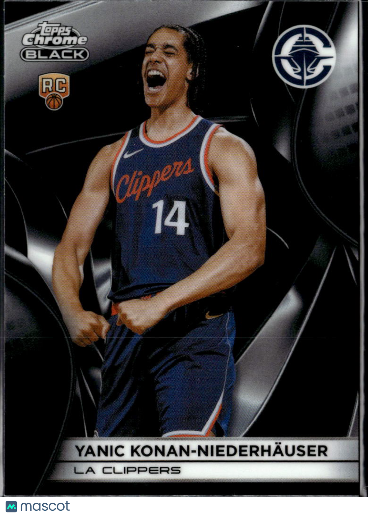Yanic Konan-Niederhauser 2026 Topps Chrome Black Rookie RC LA Clippers