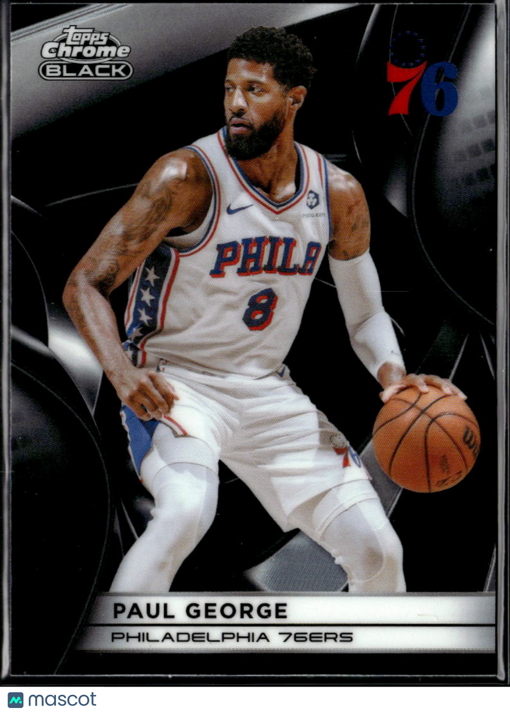 Paul George 2026 Topps Chrome Black Philadelphia 76ers