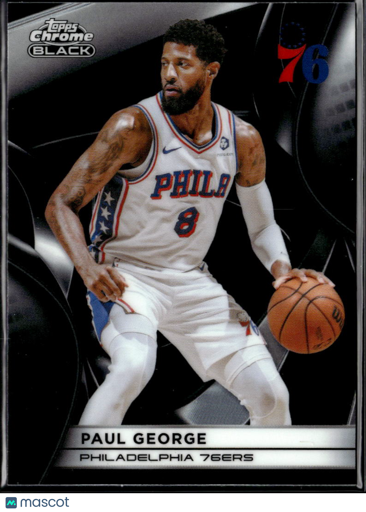 Paul George 2026 Topps Chrome Black Philadelphia 76ers
