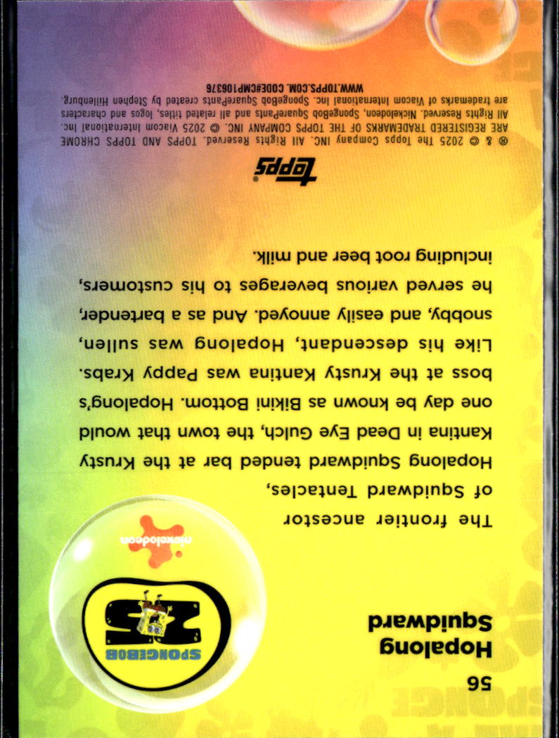 Hopaling Squidward 2025 Topps Chrome SpongeBob SquarePants #56