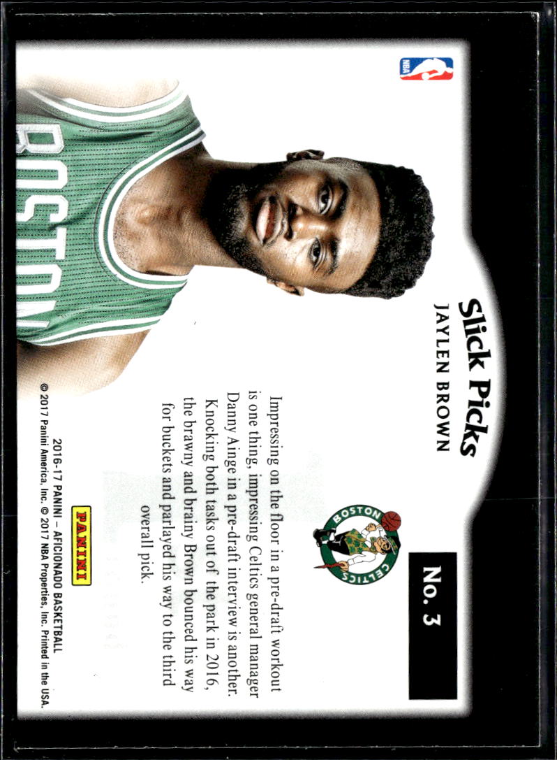 Jaylen Brown 2016-17 Panini Aficionado Slick Picks Rookie RC Boston Celtics