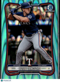 Wyatt Langford 2026 Bowman Chrome Aqua RayWave Refractor 97/199 Texas Rangers