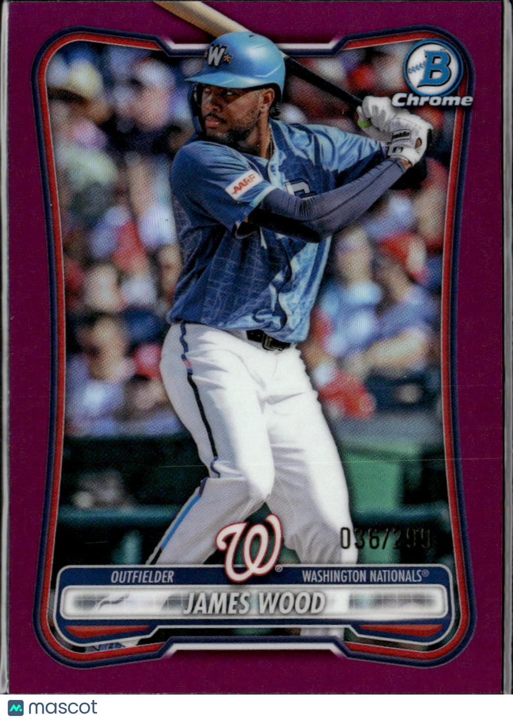James Wood 2026 Bowman Chrome Purple Refractor 38/299 Washington Nationals