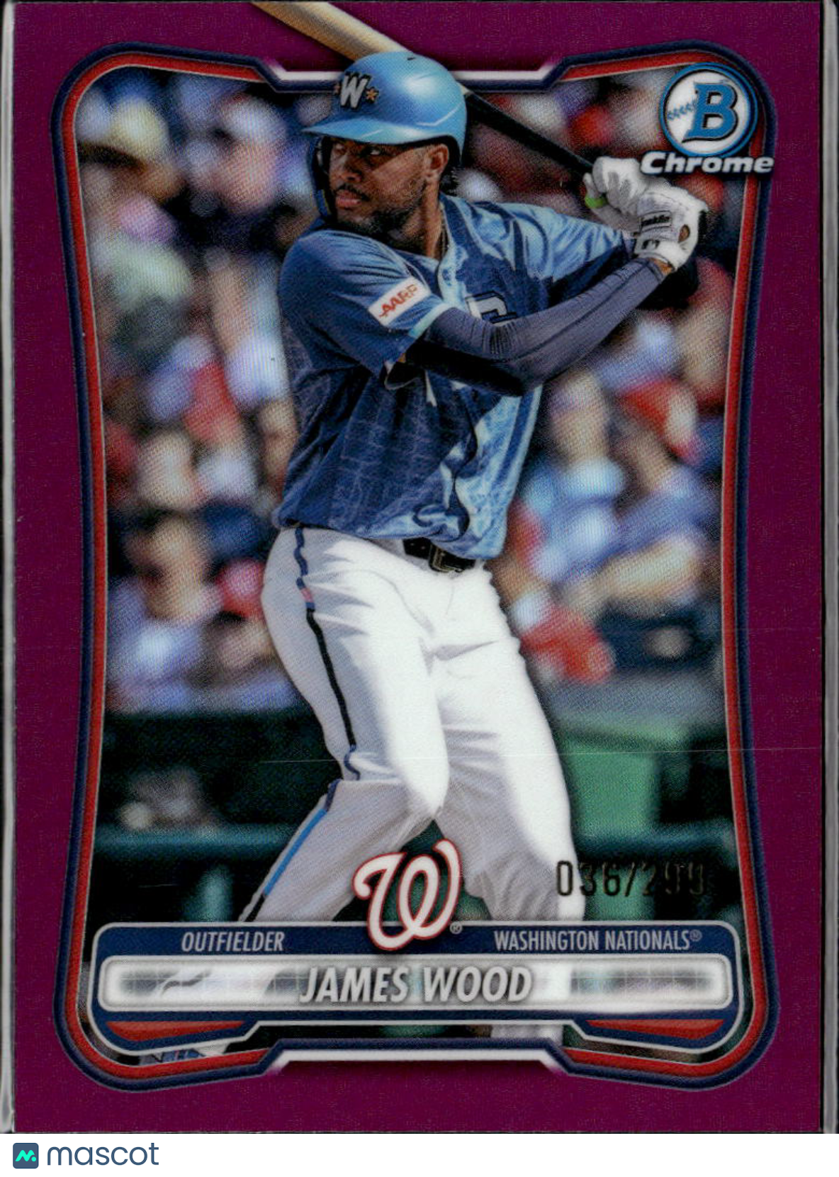 James Wood 2026 Bowman Chrome Purple Refractor 38/299 Washington Nationals