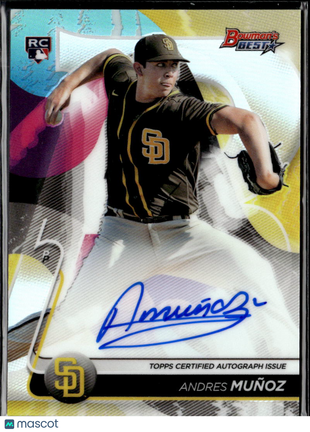Andres Munoz 2020 Bowman's Best RC Auto Autograph San Diego Padres