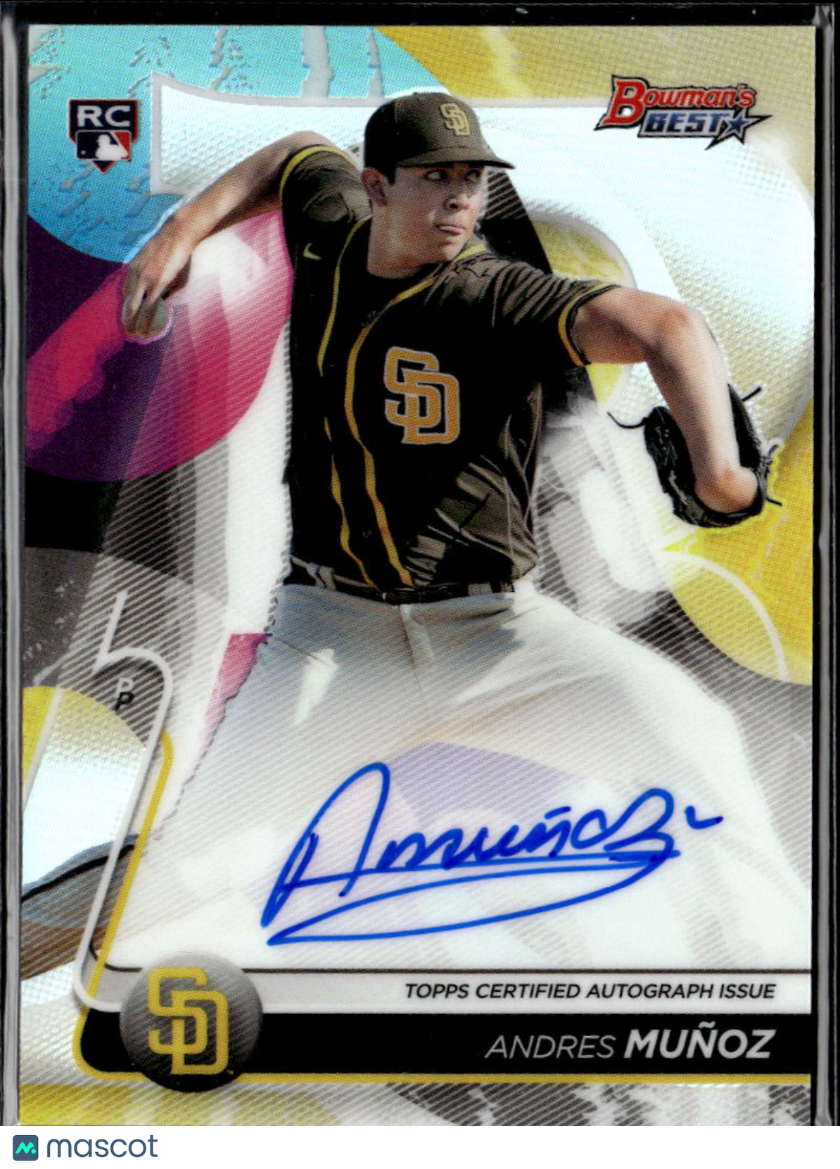 Andres Munoz 2020 Bowman's Best RC Auto Autograph San Diego Padres