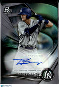 Trey Sweeney 2022 Bowman Platinum Auto Autograph New York Yankees