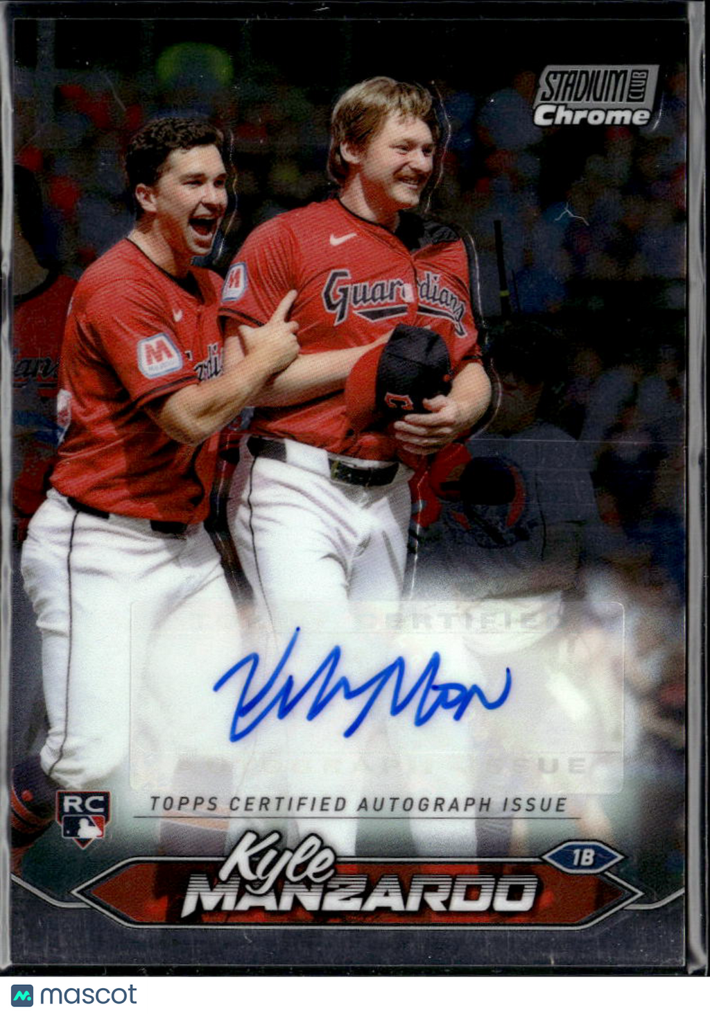 Kyle Manzardo 2024 Stadium Club Chrome Auto Autograph RC Cleveland Guardians