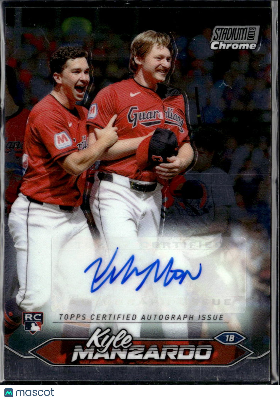Kyle Manzardo 2024 Stadium Club Chrome Auto Autograph RC Cleveland Guardians