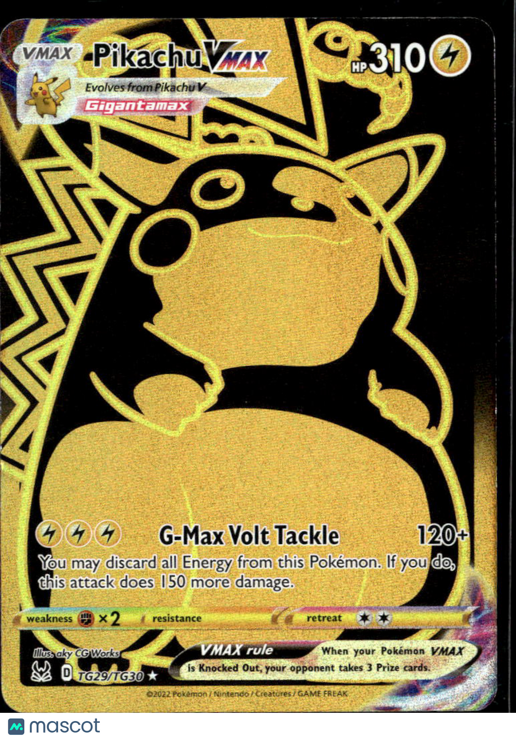 Pikachu VMAX 2022 Lost Origin Gold Rare UR CSR #TG29/TG30