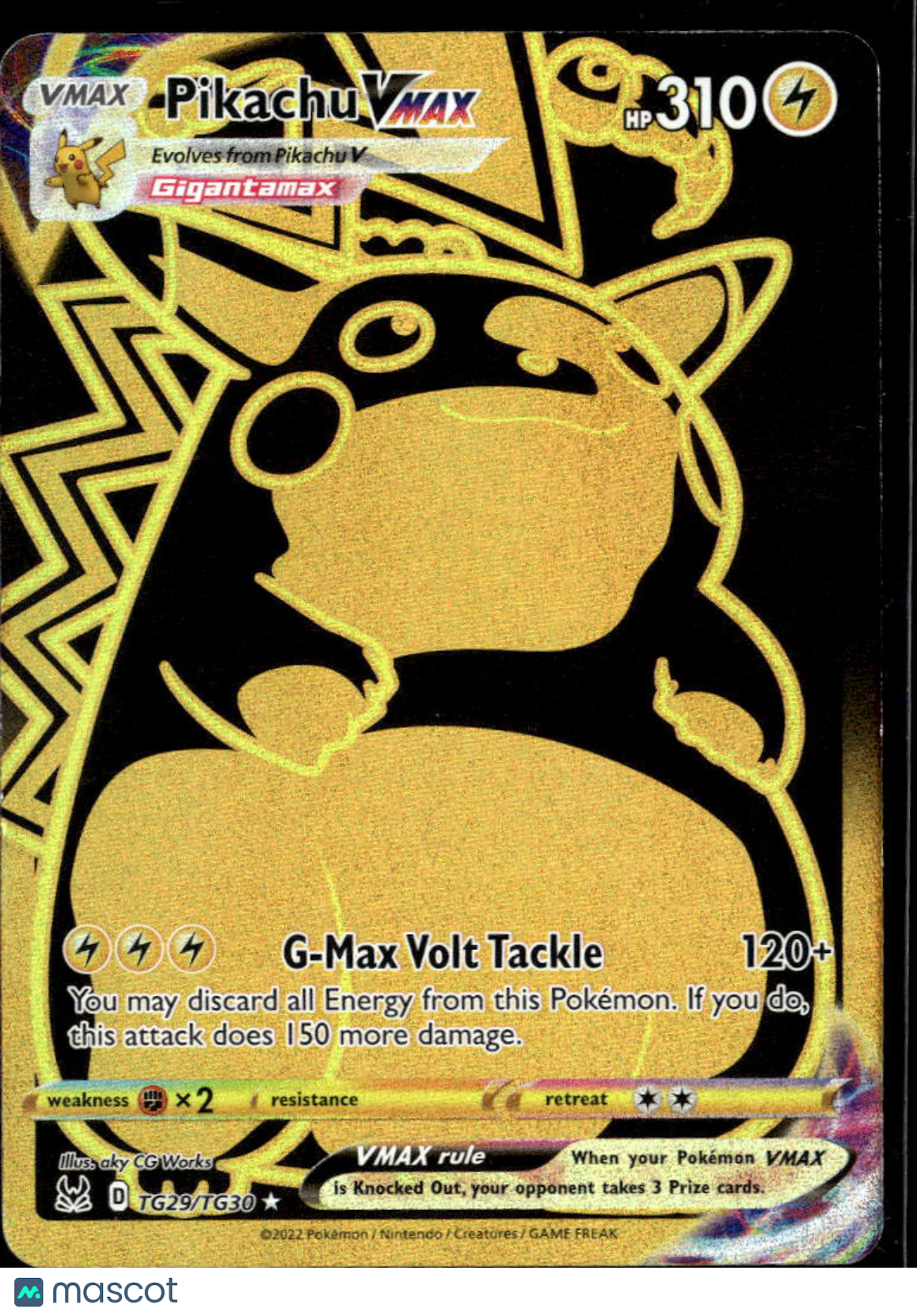 Pikachu VMAX 2022 Lost Origin Gold Rare UR CSR #TG29/TG30