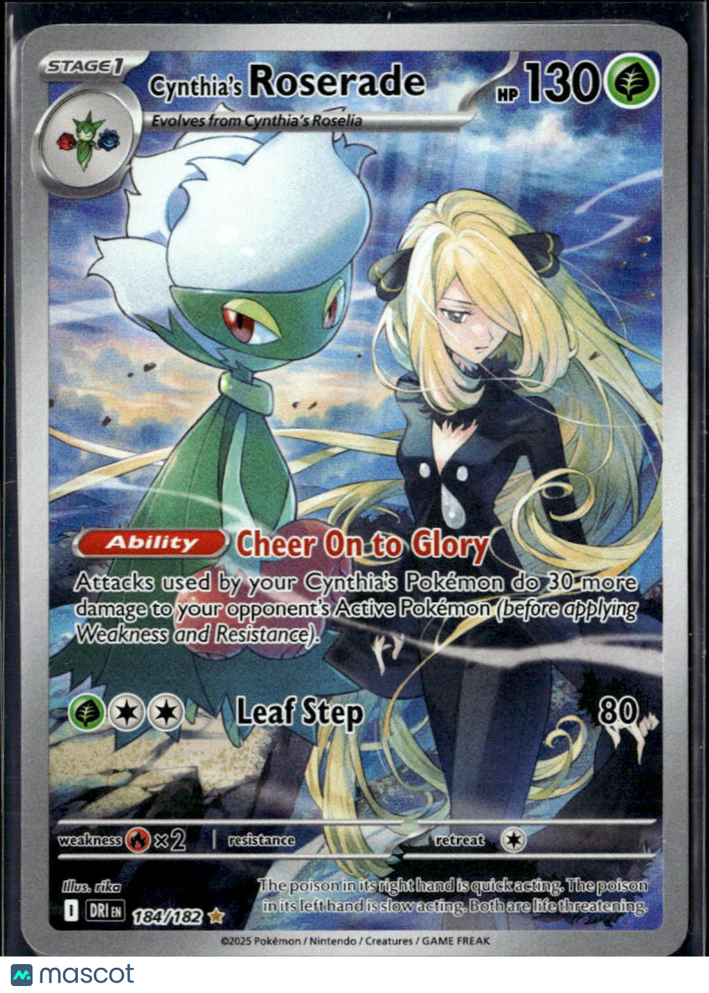 Cynthia's Roserade 2025 Destined Rivals Holo Secret Rare #184/182