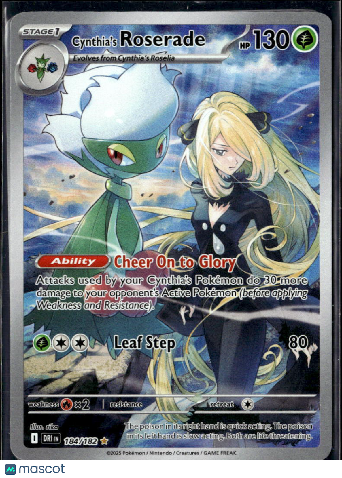 Cynthia's Roserade 2025 Destined Rivals Holo Secret Rare #184/182