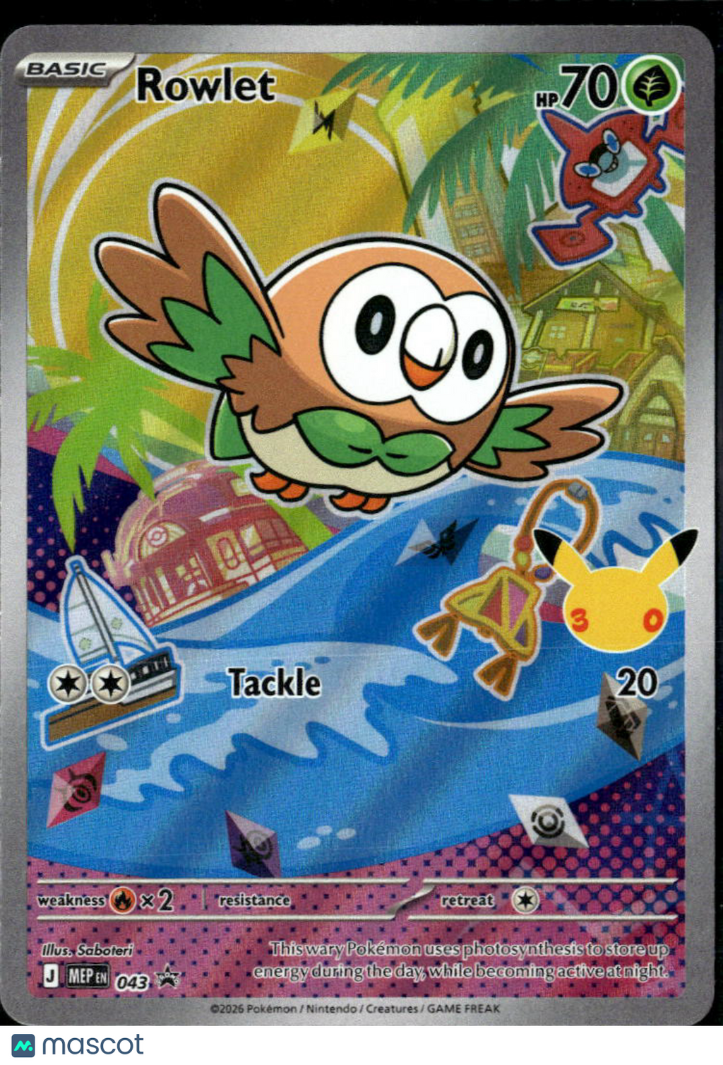 Rowlet Mega Evolution Holo Black Star Promo #MEP EN 043