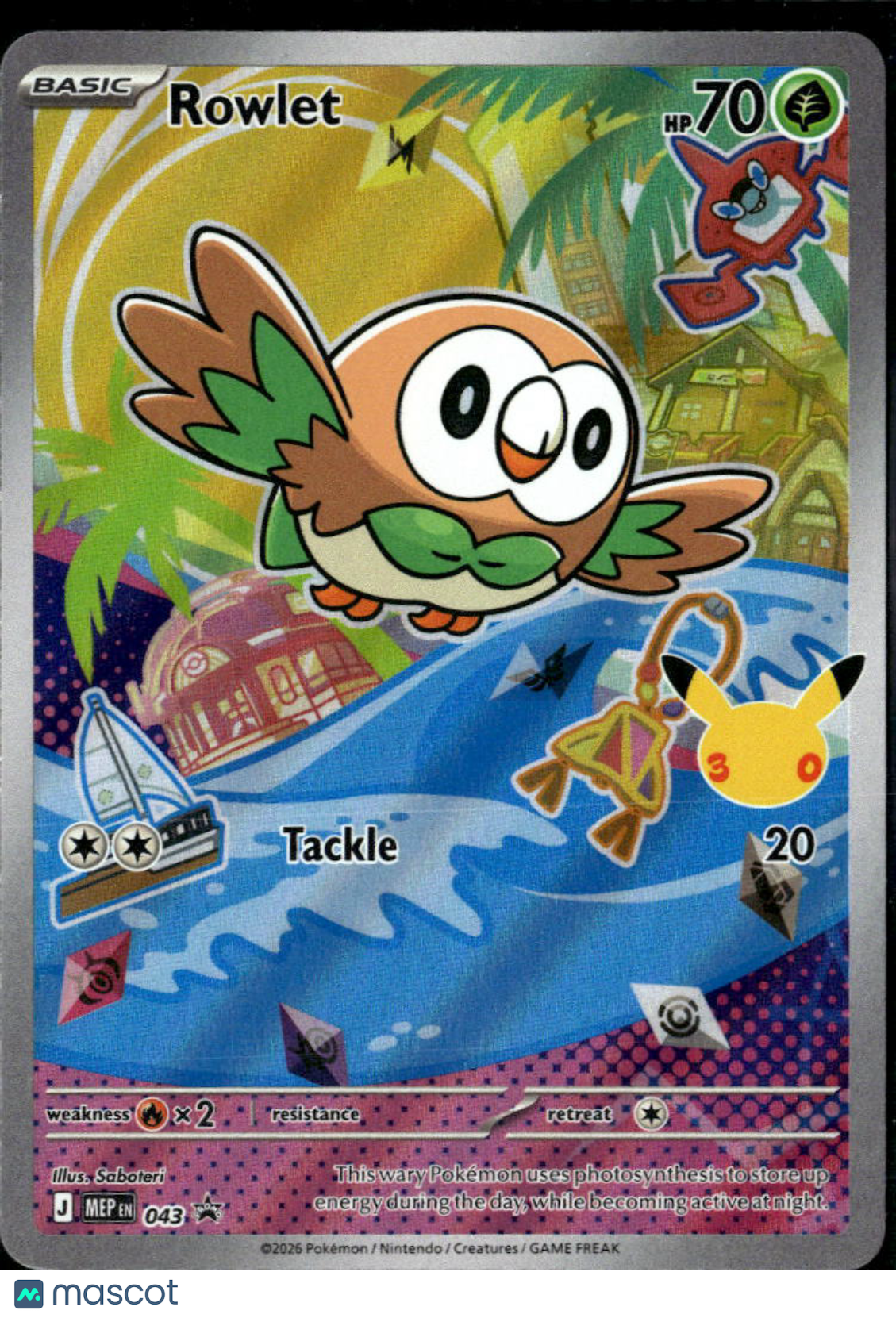 Rowlet Mega Evolution Holo Black Star Promo #MEP EN 043