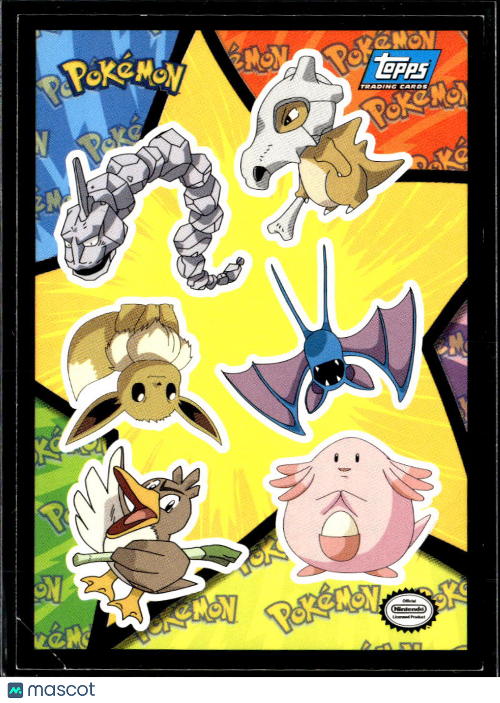 Pokemon Topps 1999 Sticker Trading Card