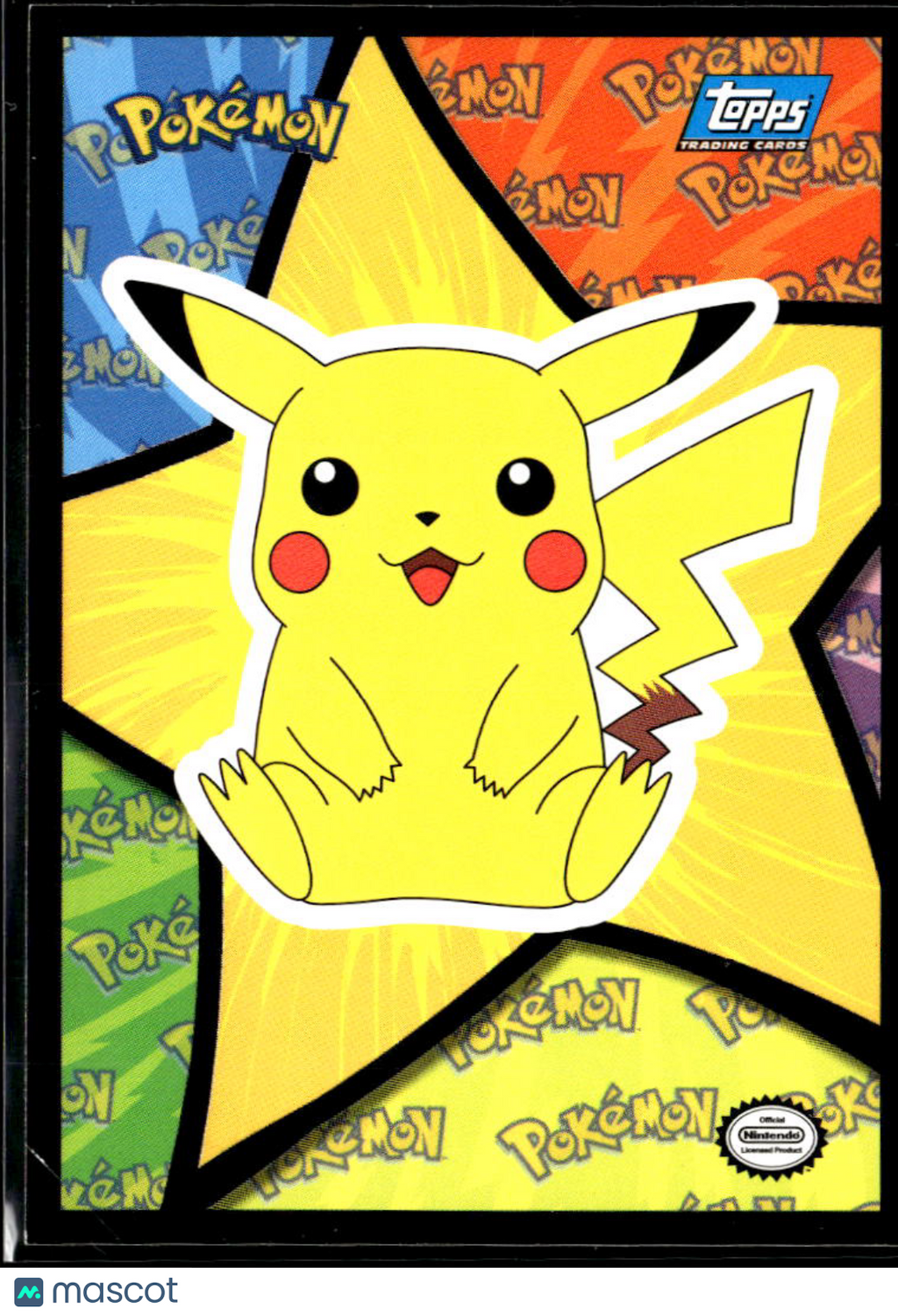 Pikachu Topps 1999 Sticker Trading Card