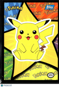 Pikachu Topps 1999 Sticker Trading Card