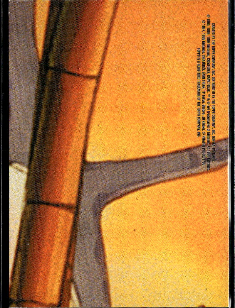 Pikachu Topps 1999 Sticker Trading Card