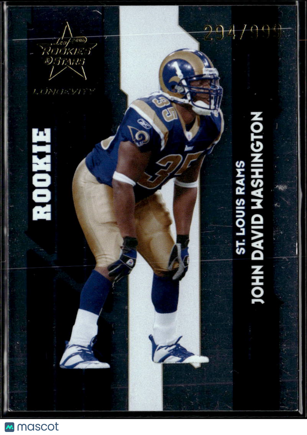John David Washington 2006 Rookies & Stars Longevity Rookie RC /999 Rams