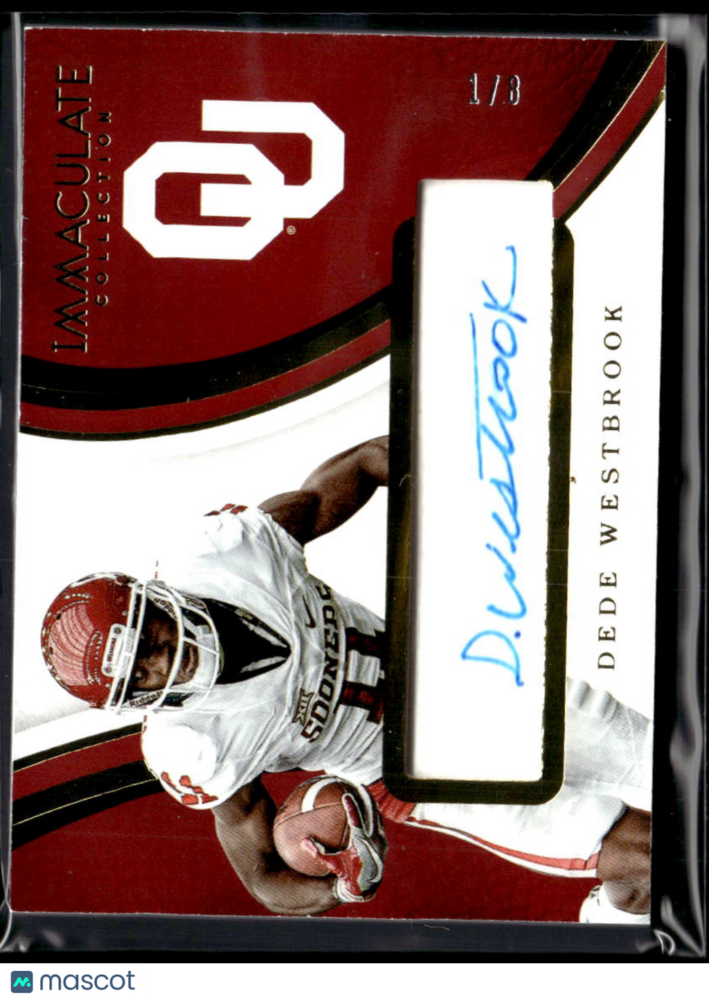Dede Westbrook 2017 Immaculate Chin Strap Auto Autograph RC 1/8 Oklahoma Sooners