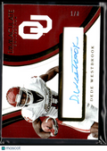 Dede Westbrook 2017 Immaculate Chin Strap Auto Autograph RC 1/8 Oklahoma Sooners