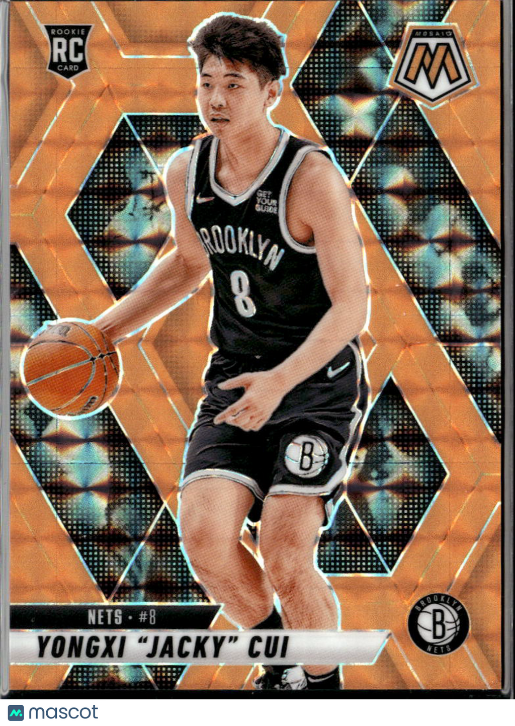 Yongxi "Jacky" Cui 2025 Mosaic Orange Rookie RC 2/25 Brooklyn Nets