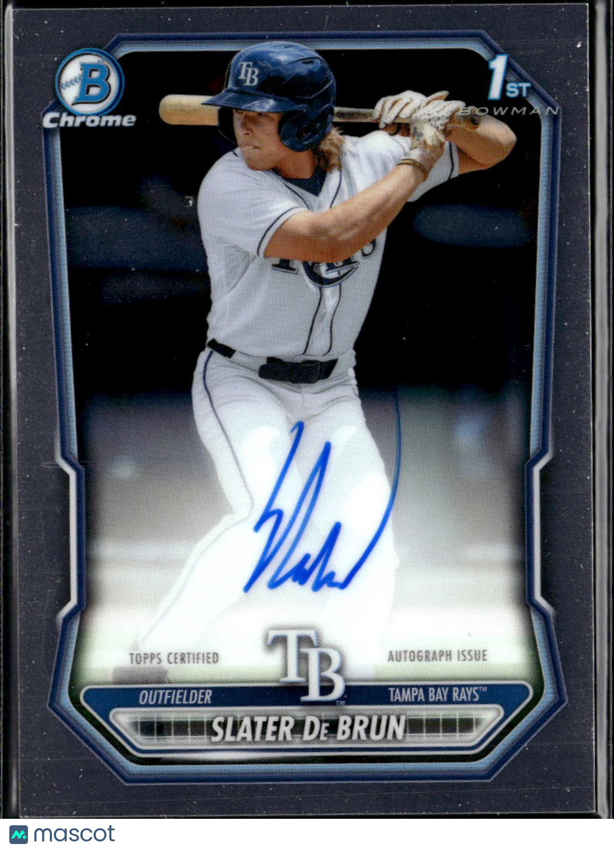 Slater De Brun 2026 Bowman Chrome 1st Auto Autograph Tampa Bay Rays