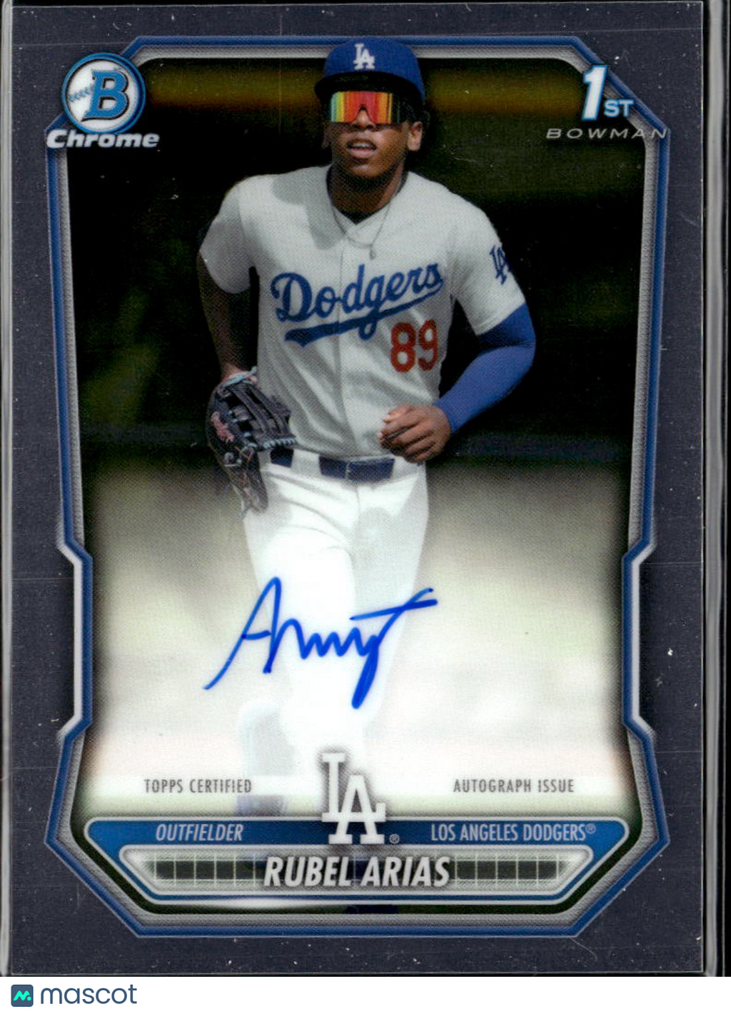 Rubel Arias 2026 Bowman Chrome 1st Auto Autograph Los Angeles Dodgers