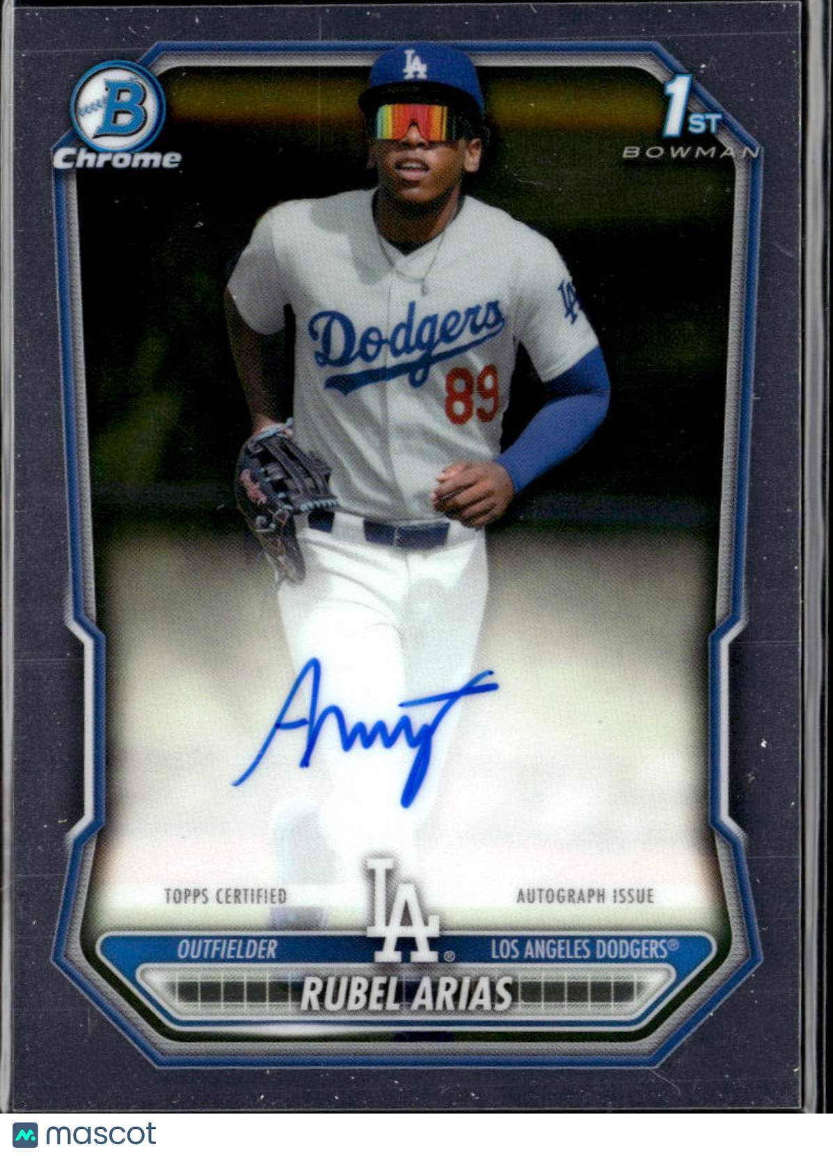 Rubel Arias 2026 Bowman Chrome 1st Auto Autograph Los Angeles Dodgers