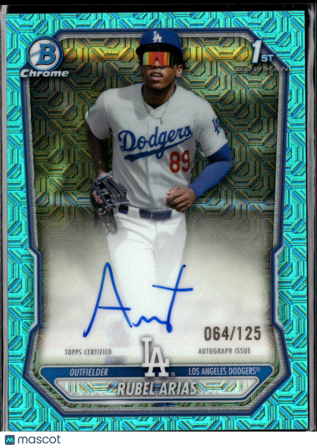Rubel Arias 2026 Bowman Chrome 1st Auto Autograph 64/125 Los Angeles Dodgers
