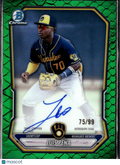 Luis Pena 2026 Bowman Chrome Auto Autograph Green Reptilian 75/99 Brewers