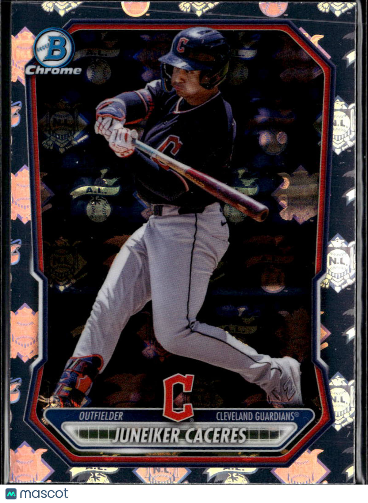 Juneiker Caceres 2026 Bowman Chrome NL Logo SSP Cleveland Guardians