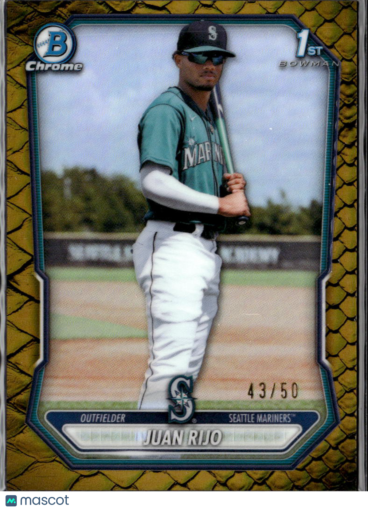 Juan Rijo 2026 Bowman Chrome 1st GOLD Reptilian 43/50 Seattle Mariners