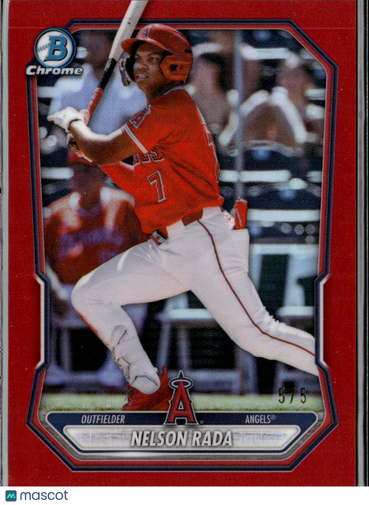 Nelson Rada 2026 Bowman Chrome RED Refractor 5/5 Los Angeles Angels