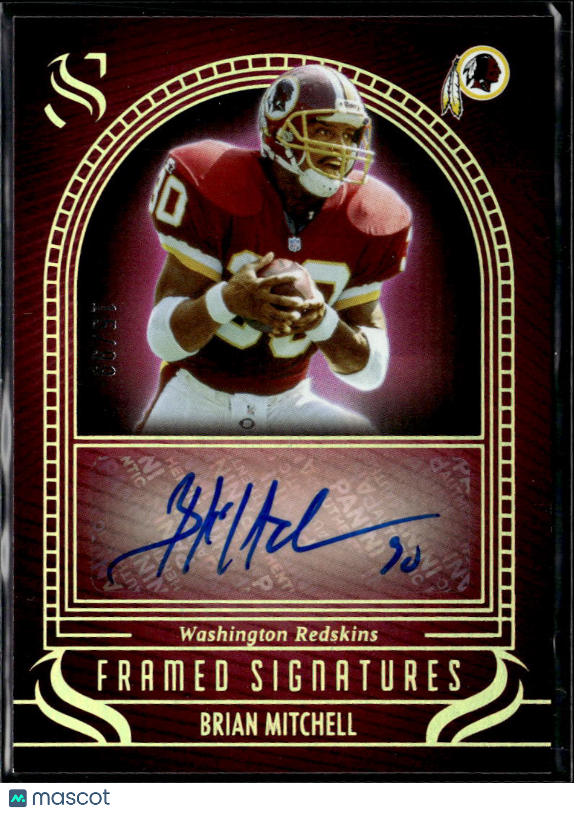 Brian Mitchell 2025 Silhouette Auto Autograph 15/99 Washington Redskins