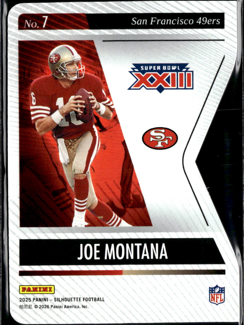 Joe Montana 2025 Silhouette Super Bowl Die-Cut San Francisco 49ers