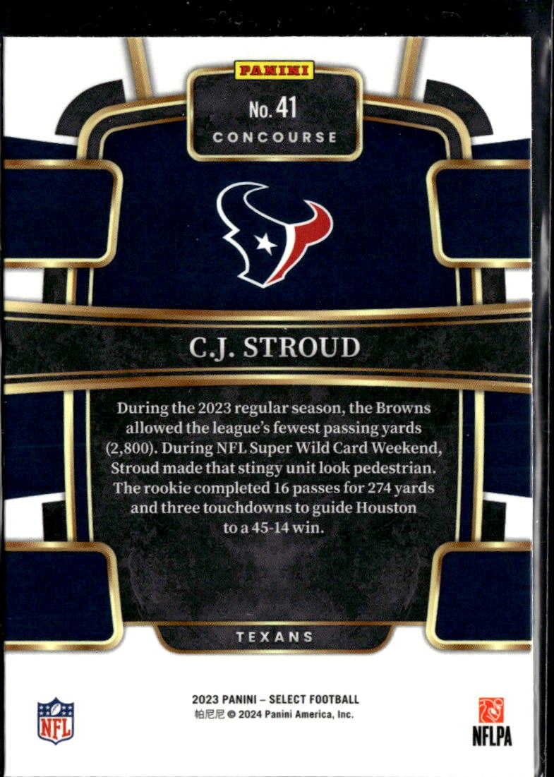C.J. Stroud 2023 Select Rookie RC Houston Texans
